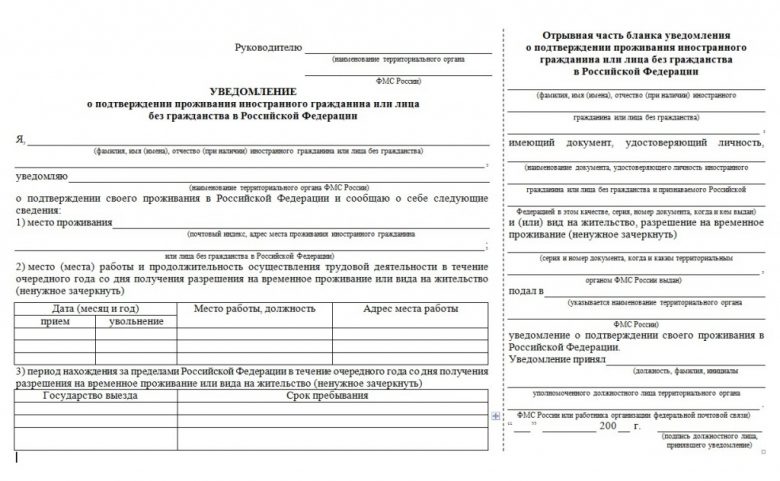 Уведомление о снятии с регистрационного учета иностранного гражданина образец