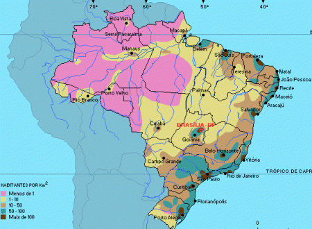 карта населения Бразилии