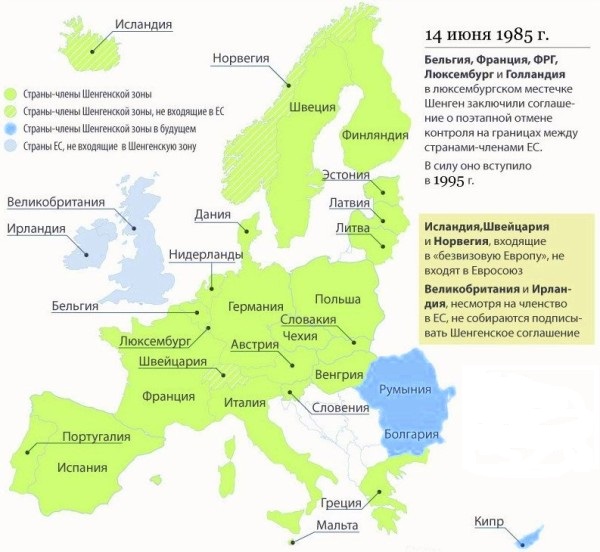 Болгария не входит в страны Шенгена