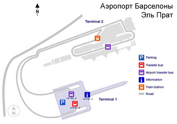 Карта аэропорта Барселоны