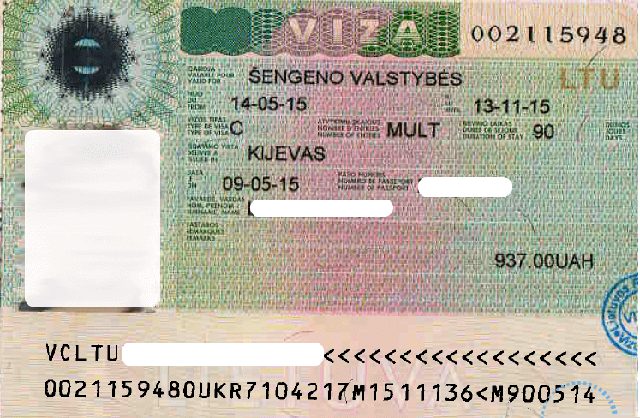 Литовский визовый документ