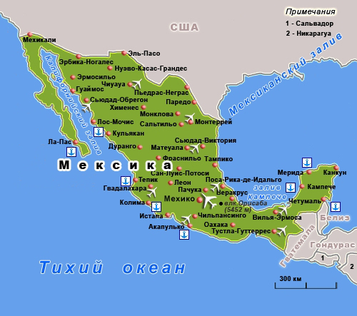 Карта Мексики