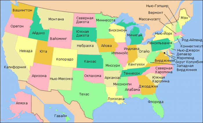 Карта штатов 