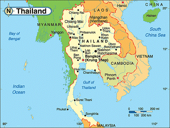 Тайланд на карте