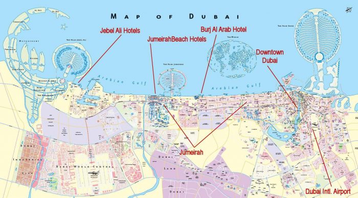 Карта Дубаи