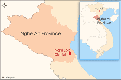 Расположение на карте провинции Nge An