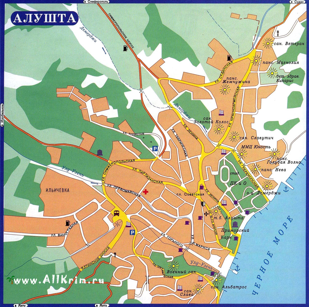 Карта Алушты