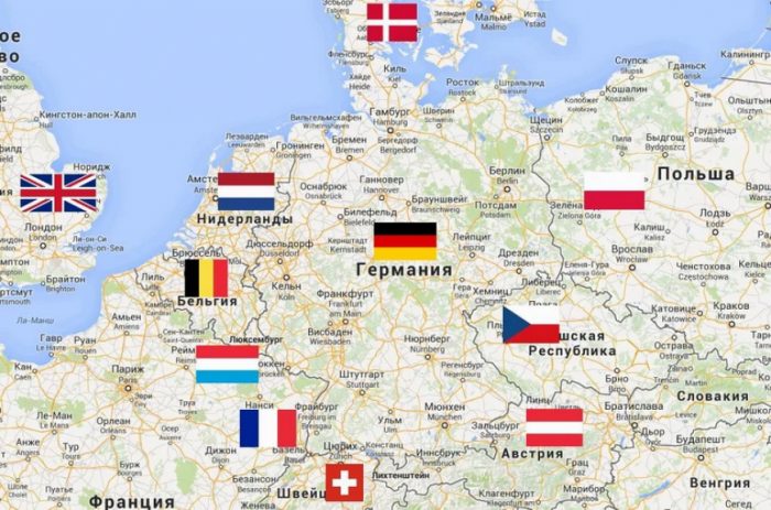 Германия на карте 