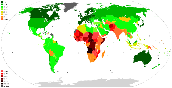 Младенческая смертность в странах мира 