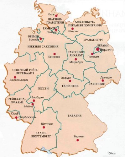 Административная карта Германии