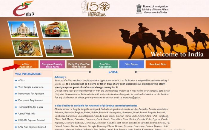 Скриншот сайта indianvisaonline