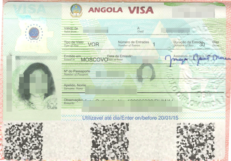 виза в анголу