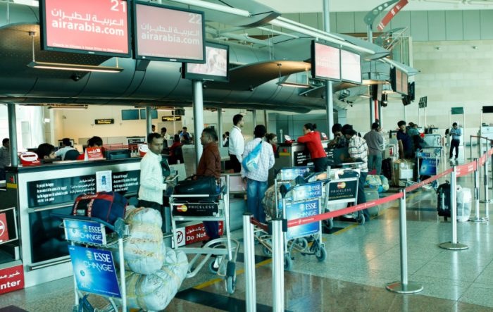 Стойка авиакомпании Airarabia в аэропорту Шарджа