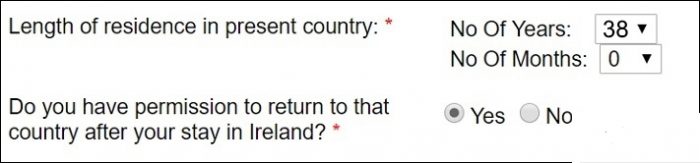 заполнение анкеты на визу Ирландии. Шаг 6