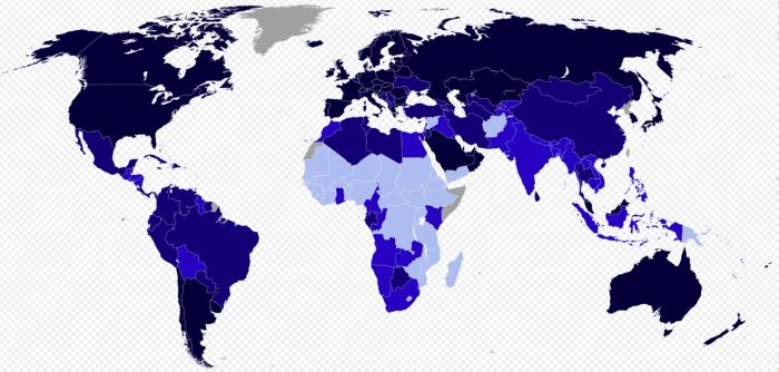 Карта мира по ИЧР, 2018