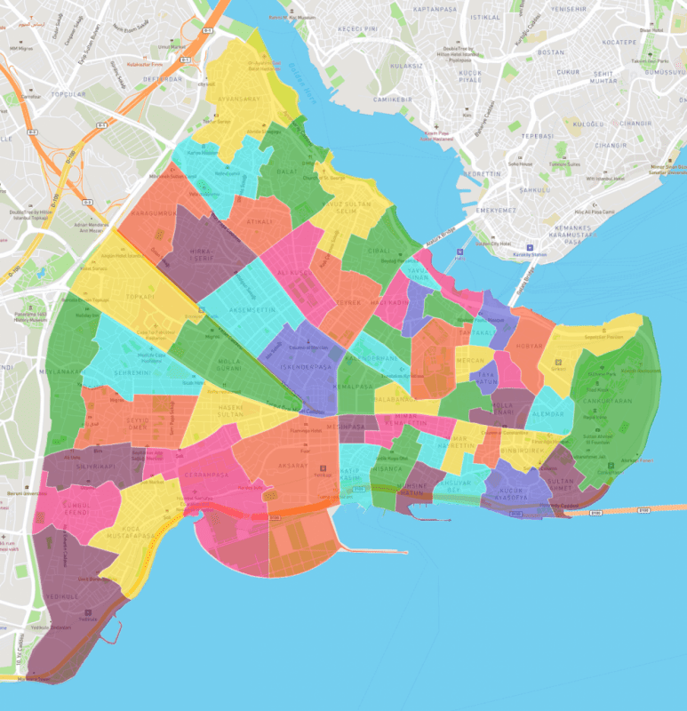 Стамбул район фатих карта