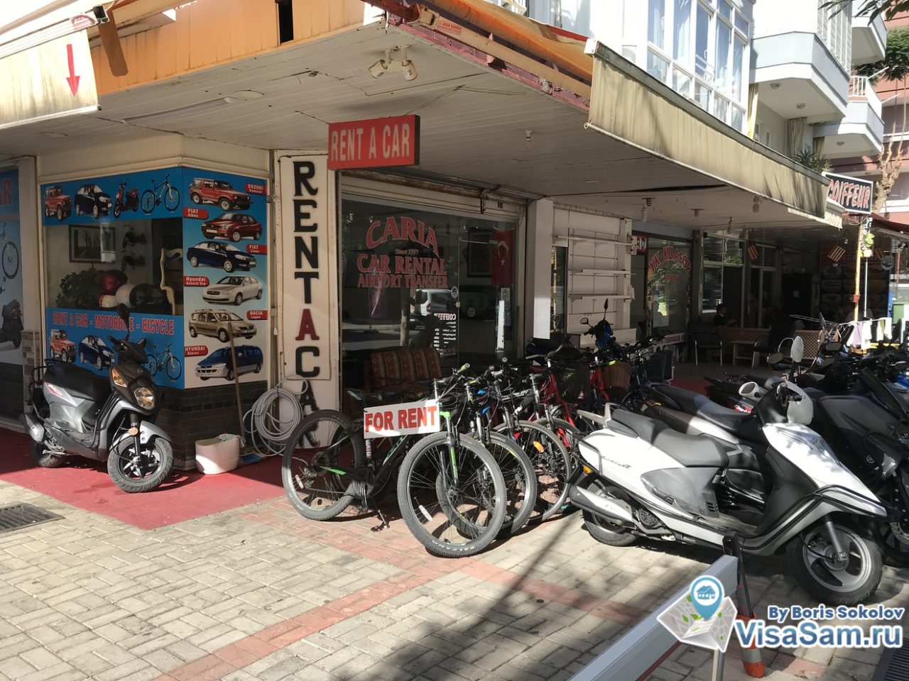 аренда скутеров и велосипедов в Турции