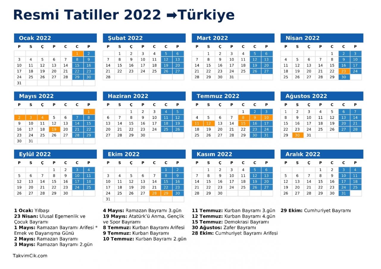 Календарь турецких праздников